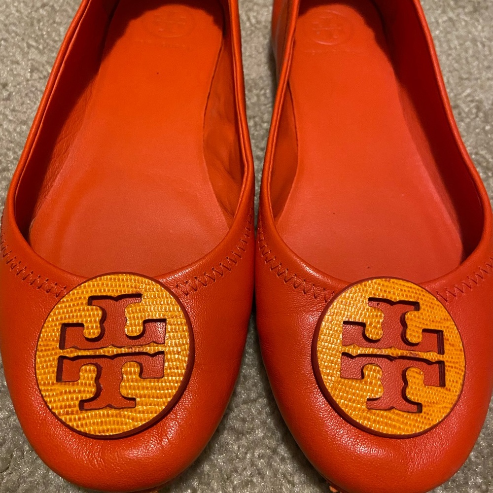 Tory Burch orange flats